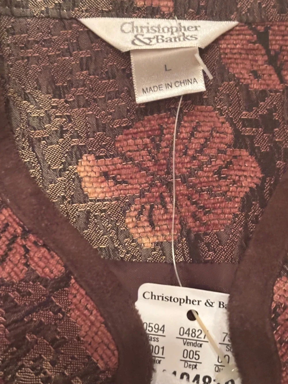 Christopher & Banks Textured Floral Open Blazer Jacket Size Large